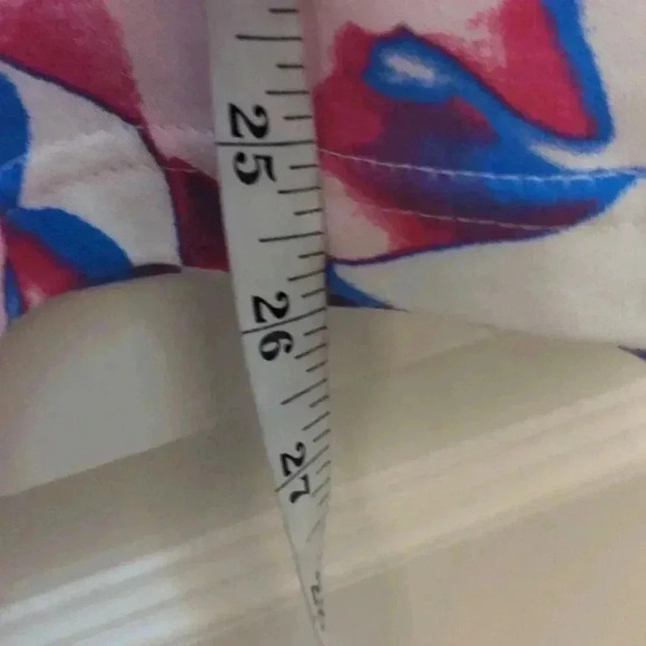 Adidas Women's Bloom Allover Print Tee-White/Pink/Blue - Picture 7 of 7